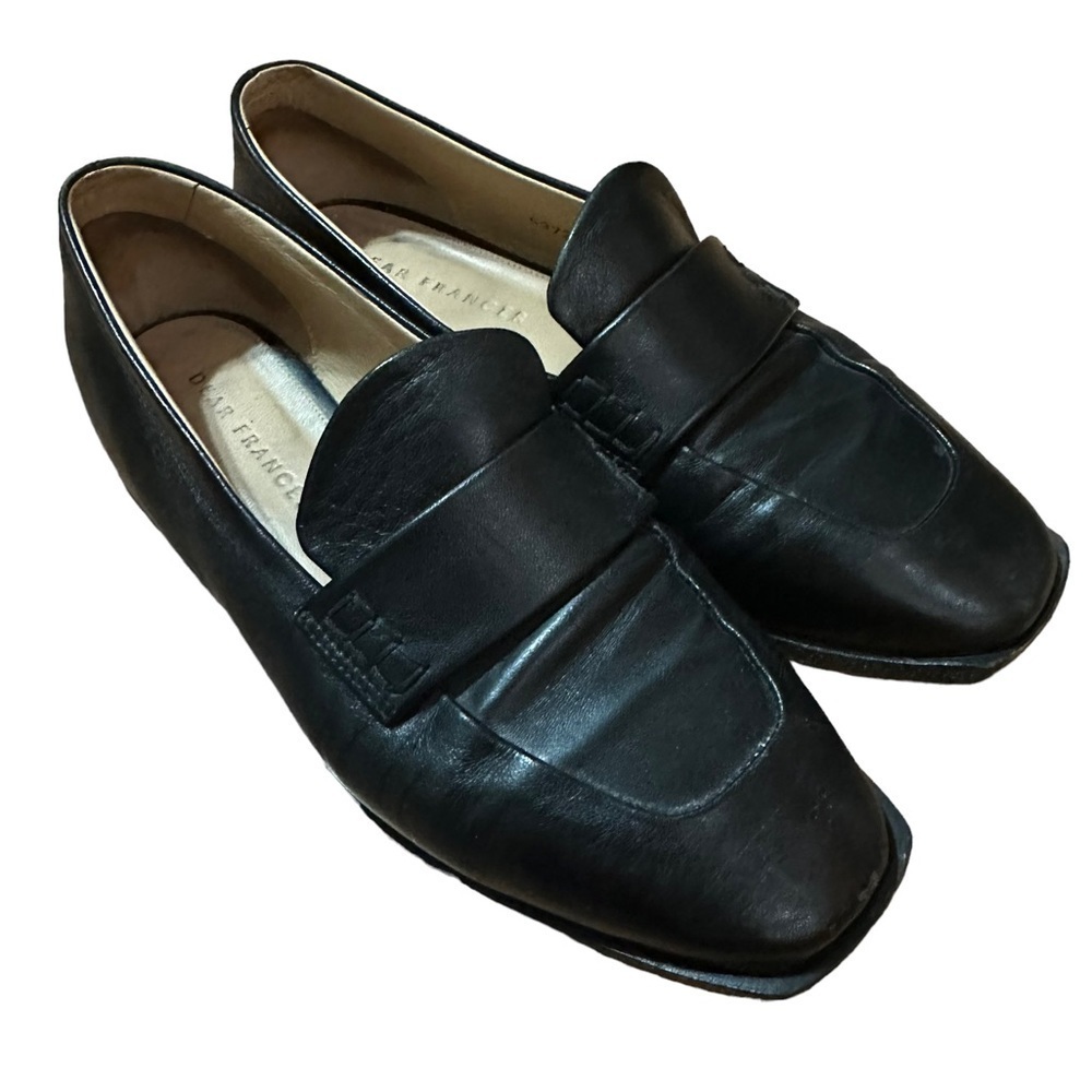 Dear Frances Han Black Leather Loafers Size 37